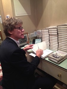 Signing Books at the launch party courtesy of Nigel & Cherry Milne, Piccadilly Arcade, London